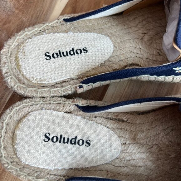 Soludos Wildflower Size US 5.5 M Women's Espadrille Slip-On Mules Midnight Blue - Picture 8 of 12